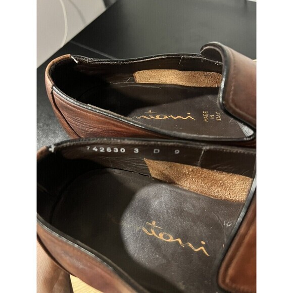 Santoni Made in Italy Brown Leather Shoes Size 9 - Picture 6 of 7